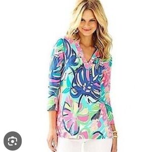 Floral V-Neck Women's Top - Multicolor